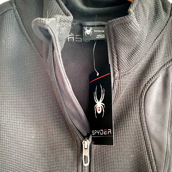 Spyder Men's Black Full Zip Long Sleev JAcket - Picture 3 of 7